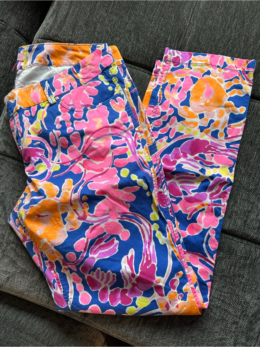 Lilly Pulitzer Pink, Blue & Orange Cropped Pants